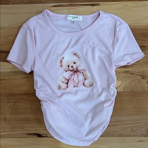 No Comment Other - No Comment Girls' Light Pink Teddy Tee 7-8